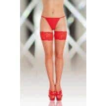 Чулки Soft Line в крупную сетку красные, XL. Нет в наличии Чулки Soft Line в крупную сетку красные, XL