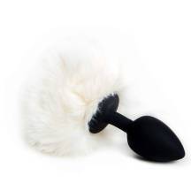 Анальная пробка 4sexdream Задорный Кролик, чёрная с белым хвостом. Нет в наличии Анальная пробка 4sexdream Задорный Кролик, чёрная с белым хвостом