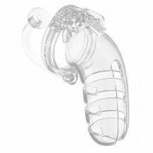 Мужской пояс верности с анальной пробкой Shots Cage 12, прозрачный