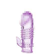 Насадка на член с шипиками и отростком для стимуляции клитора Toyfa, фиолетовая Насадка на член с шипиками и отростком для стимуляции клитора Toyfa, фиолетовая