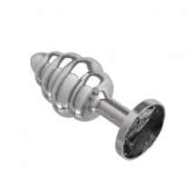 Анальная втулка Silver Spiral с чёрным кристаллом. Нет в наличии Анальная втулка Silver Spiral с чёрным кристаллом