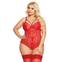 Боди SoftLine Collection Amanda, красный, XXL