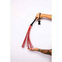 Флоггер Scandal из натуральной кожи, черный с красным Флоггер Scandal из натуральной кожи, черный с красным