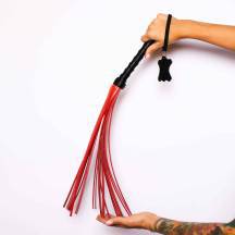 Флоггер Scandal из натуральной кожи, черный с красным Флоггер Scandal из натуральной кожи, черный с красным