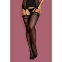 Чулки Obsessive Amallie stockings, Чёрный, S/M