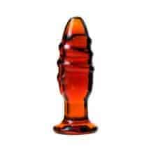Анальная пробка Sexus Glass 12.5 см, коричневая