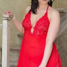 Ночная Сорочка и Стринги Soft Line Holly красные, XXXL