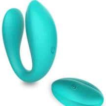 Вибратор для пар с пультом ДУ Winyi Helen, бирюзовый. Нет в наличии Вибратор для пар с пультом ДУ Winyi Helen, бирюзовый