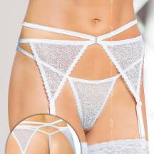 Трусы и пояс для чулок белые-S/M. Нет в наличии Трусы и пояс для чулок белые-S/M