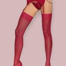 Чулки Obsessive S 800 stockings Ruby, Бордовый, S/M