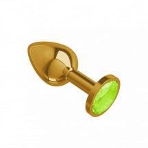 Анальная втулка Gold с салатовым кристаллом. Нет в наличии Анальная втулка Gold с салатовым кристаллом