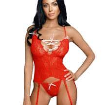 Комплект белья Amor El Madrid боди и стринги L/XL, красный