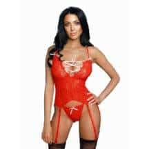 Комплект белья Amor El Madrid боди и стринги L/XL, красный. Нет в наличии Комплект белья Amor El Madrid боди и стринги L/XL, красный