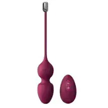 Вагинальные виброшарики с пульсацией и пультом ДУ Dorcel Love Balls, бордовые