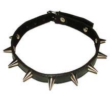 Ошейник узкий с шипами Подиум, чёрный
