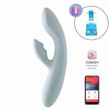 Вибратор-кролик с нагревом Svakom Chika, голубой