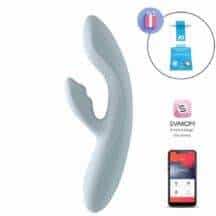 Вибратор-кролик с нагревом Svakom Chika, голубой Вибратор-кролик с нагревом Svakom Chika, голубой