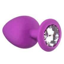 Анальная пробка Lola Games Emotions Cutie Large, фиолетовая с бесцветным стразом Анальная пробка Lola Games Emotions Cutie Large, фиолетовая с бесцветным стразом