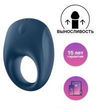 Виброкольцо Satisfyer Strong One, синее Виброкольцо Satisfyer Strong One, синее