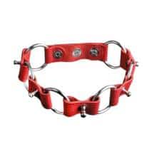 Ошейник Sitabella с шипами и кольцами, красный 