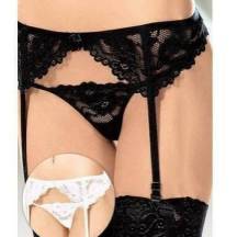 Пояс для чулок и стринги белые-M/L. Нет в наличии Пояс для чулок и стринги белые-M/L