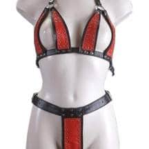 Кожаные лиф и стринги, OS