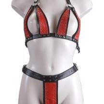 Кожаные лиф и стринги, OS