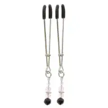 Зажимы для сосков с бусинами Taboom Nipple Play Tweezers With Beads, серебристый