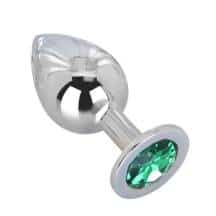 Анальная пробка с зеленым кристаллом Erotic Fantasy High Sky большая, серебристый Анальная пробка с зеленым кристаллом Erotic Fantasy High Sky большая, серебристый