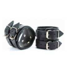 Наручники BDSM Арсенал с двумя ремешками, черные