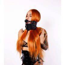 Ошейник Scandal из натуральной кожи с кляпом, черный. Нет в наличии Ошейник Scandal из натуральной кожи с кляпом, черный