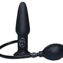 Вибростимулятор с подкачкой True Black Vibro Anal Plug Orion черный