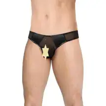 Трусы мужские со вставками Wetlook  SoftLine Collection, чёрный, M/L