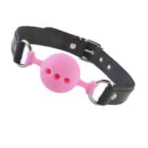 Силиконовый кляп-шар из натуральной кожи Sitabella, розовый. Нет в наличии Силиконовый кляп-шар из натуральной кожи Sitabella, розовый