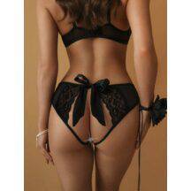 Трусики с доступом и бантом Le Frivole Easy to love 46-48, чёрные