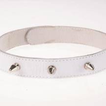 Ошейник с шипами узкий белый