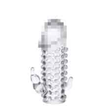 Насадка на член с шишечками и отростками для тройной стимуляции Toyfa, бесцветная