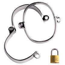 Наручники с замком Toyfa Metal 6.5 х 8 см, серебристые