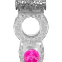 Виброкольцо с клиторальным стимулятором Lola Games Rings Ringer, бесцветное