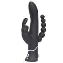 Вибратор-кролик с анальным стимулятором Happy Rabbit Triple, черный Вибратор-кролик с анальным стимулятором Happy Rabbit Triple, черный