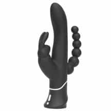 Вибратор-кролик с анальным стимулятором Happy Rabbit Triple, черный. Нет в наличии Вибратор-кролик с анальным стимулятором Happy Rabbit Triple, черный