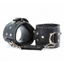 Наручники BDSM Арсенал с контрастной строчкой, черные