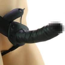 Страпон полый Lux Fetish Unisex Vibrating Hollow Strap-On с вибрацией, черный Страпон полый Lux Fetish Unisex Vibrating Hollow Strap-On с вибрацией, черный