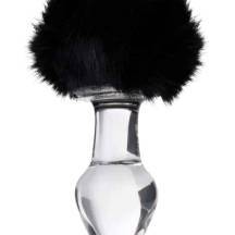 Втулка Анальная с Хвостиком, черная, 9.5 см