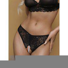 Трусики с жемчугом Le Frivole Easy to love 50-52, чёрные