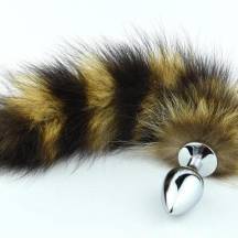 Анальная пробка с полосатым хвостом 4sexdream, S, серебристый. Нет в наличии Анальная пробка с полосатым хвостом 4sexdream, S, серебристый