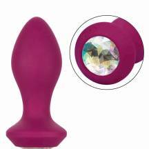 Анальная вибропробка CalExotics Power Gem, фиолетовая с разноцветным кристаллом