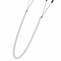 Зажимы на соски «вилки» на цепочке Pecado BDSM, металл, серебро