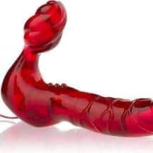 Безремневой страпон с вибрацией ToyJoy Bend Over Boyfriend, красный