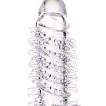 Вибронасадка на член Toyfa A-Toys Fril с ребрами и усиками, бесцветная